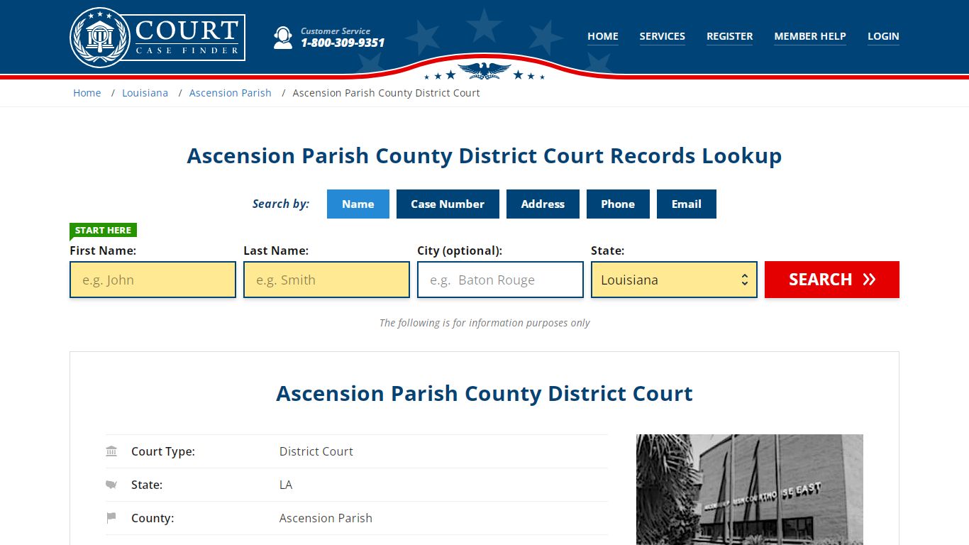 Ascension Parish County District Court Records Lookup