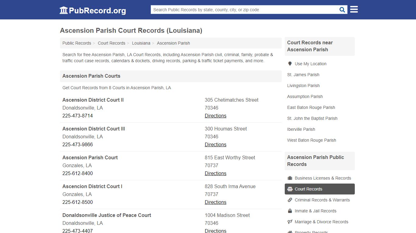 Free Ascension Parish Court Records (Louisiana Court Records)